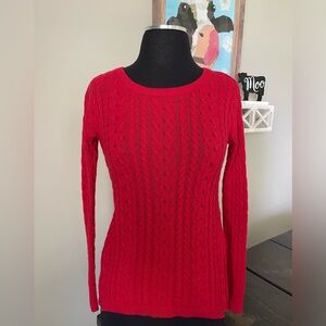 American Eagle XS Red Cable Knit Sweater